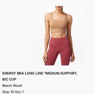 Lululemon Energy Line Line Bra size (10)